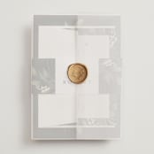 "Forest Finds" - Wedding Invitations in Emerald by Susan Moyal - Vellum Wrap with Wax Seal