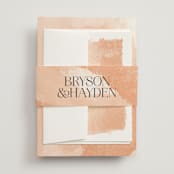 "Swept" - Wedding Invitations in Blush by Snow and Ivy - Assembled with Belly Band