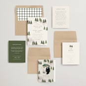 "Into the Forest" - Wedding Invitations in Cream by Alethea and Ruth - Invitation Suite