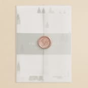 "Into the Forest" - Wedding Invitations in Cream by Alethea and Ruth - Assembled with Vellum Wrap and Wax Seal
