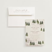 "Into the Forest" - Wedding Invitations in Cream by Alethea and Ruth - Invitation with Envelope