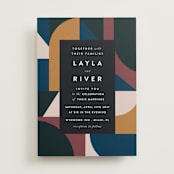 "Abstract Jewels" - Wedding Invitations in Noir by Maria Alou - Front