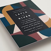 "Abstract Jewels" - Wedding Invitations in Noir by Maria Alou - Detail