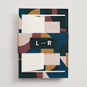 "Abstract Jewels" - Wedding Invitations in Noir by Maria Alou - Assembled with Belly Band