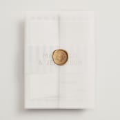 "stripes" - Wedding Invitations in Wave by Kelly Watkins - Assembled with Vellum Wrap and Wax Seal