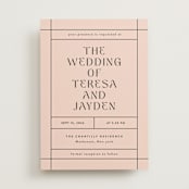 "The Grid" - Wedding Invitations in Rosebud by Mansi Verma - Front
