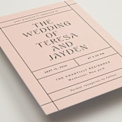 "The Grid" - Wedding Invitations in Rosebud by Mansi Verma - Detail