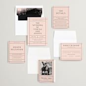 "The Grid" - Wedding Invitations in Rosebud by Mansi Verma - Invitation Suite