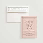 "The Grid" - Wedding Invitations in Rosebud by Mansi Verma - Invitation with Envelope