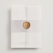 "Ethereal Names" - Wedding Invitations in Plum by Carolyn MacLaren - Vellum Wrap with Wax Seal