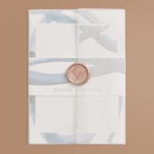 "Wedded Watercolor" - Wedding Invitations in Ocean by Mary Gaspar - Vellum Wrap with Wax Seal