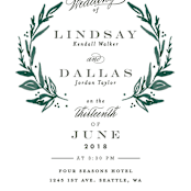 "Elegant Crest" - Wedding Invitations in Forest Green by Alethea and Ruth - Close-Up