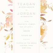 "Garden" - Wedding Invitations in Peach by Lori Wemple - Close-Up