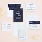 "Starlight" - Wedding Invitations in Blue Violet by Snow and Ivy - Invitation Suite