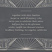 "Art Deco Frame" - Wedding Invitations in Coal by Caitlin Mac - Close-Up