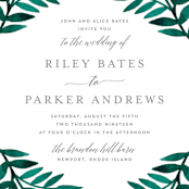 "Painted Greenery" - Wedding Invitations in Evergreen by Katharine Watson - Close-Up