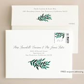 "Painted Greenery" - Wedding Invitations in Evergreen by Katharine Watson - FREE Recipient Addressing