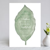 "Painted Leaf" - Wedding Invitations in Leaf by Katharine Watson - Front