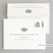 "Painted Leaf" - Wedding Invitations in Leaf by Katharine Watson - FREE Recipient Addressing