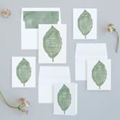 "Painted Leaf" - Wedding Invitations in Leaf by Katharine Watson - Invitation Suite