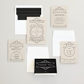 "Deco Nouveau" - Wedding Invitations in Cream by GeekInk Design - Invitation Suite