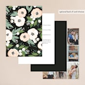 "Blooming Bouquet" - Wedding Invitations in Charcoal by Alethea and Ruth - Back of Card