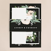 "Blooming Bouquet" - Wedding Invitations in Charcoal by Alethea and Ruth - Assembled