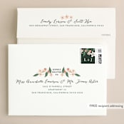 "Climbing Rose" - Wedding Invitations in Leaf by Alethea and Ruth - FREE Recipient Addressing