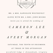 "Astor" - Wedding Invitations in Blush by Carly Reed Walker - Close-Up