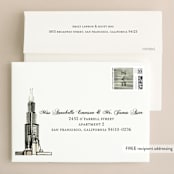 "Windy City" - Wedding Invitations in Antique by Turner de Feria - FREE Recipient Addressing