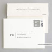 "Stacked date" - Wedding Invitations in Cotton by Amy Kross - FREE Recipient Addressing