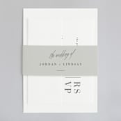 "Stacked date" - Wedding Invitations in Cotton by Amy Kross - Assembled