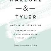 "Museum quality" - Wedding Invitations in Teal by Jennifer Wick - Close-Up