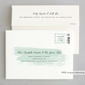 "Museum quality" - Wedding Invitations in Teal by Jennifer Wick - FREE Recipient Addressing