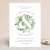"Leafy ampersand" - Wedding Invitations in Mint Leaf by Jennifer Wick - Front