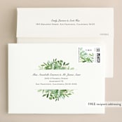 "Leafy ampersand" - Wedding Invitations in Mint Leaf by Jennifer Wick - FREE Recipient Addressing