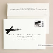"Brushed Stripes" - Wedding Invitations in Cream by Everett Paper Goods - FREE Recipient Addressing
