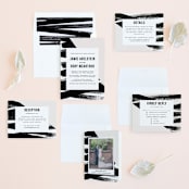 "Brushed Stripes" - Wedding Invitations in Cream by Everett Paper Goods - Invitation Suite