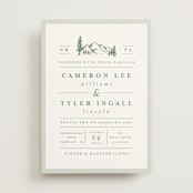 "Blue Ridge" - Wedding Invitations in Pine by Amy Kross - Front