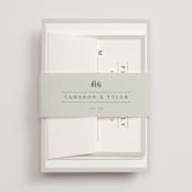 "Blue Ridge" - Wedding Invitations in Pine by Amy Kross - Assembled with Belly Band