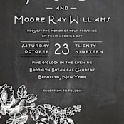 "Chalkboard Flora" - Wedding Invitations in Chalkboard by Snow and Ivy - Close-Up