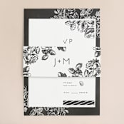 "Chalkboard Flora" - Wedding Invitations in Chalkboard by Snow and Ivy - Assembled
