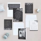 "Chalkboard Flora" - Wedding Invitations in Chalkboard by Snow and Ivy - Invitation Suite
