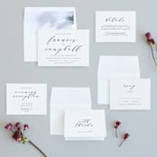 "Simple Elegance" - Wedding Invitations in Tuxedo by Phrosné Barwood - Invitation Suite