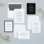 "Downtown" - Wedding Invitations in Onyx by Lauren Chism - Invitation Suite
