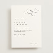 "Sketched Mountains" - Wedding Invitations in Snow by Mere Paper - Front