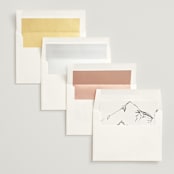 "Sketched Mountains" - Wedding Invitations in Snow by Mere Paper - Envelope Liner Options