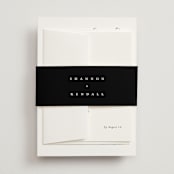 "Sketched Mountains" - Wedding Invitations in Snow by Mere Paper - Assembled with Belly Band