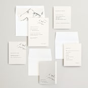 "Sketched Mountains" - Wedding Invitations in Snow by Mere Paper - Invitation Suite