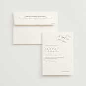 "Sketched Mountains" - Wedding Invitations in Snow by Mere Paper - Invitation with Envelope